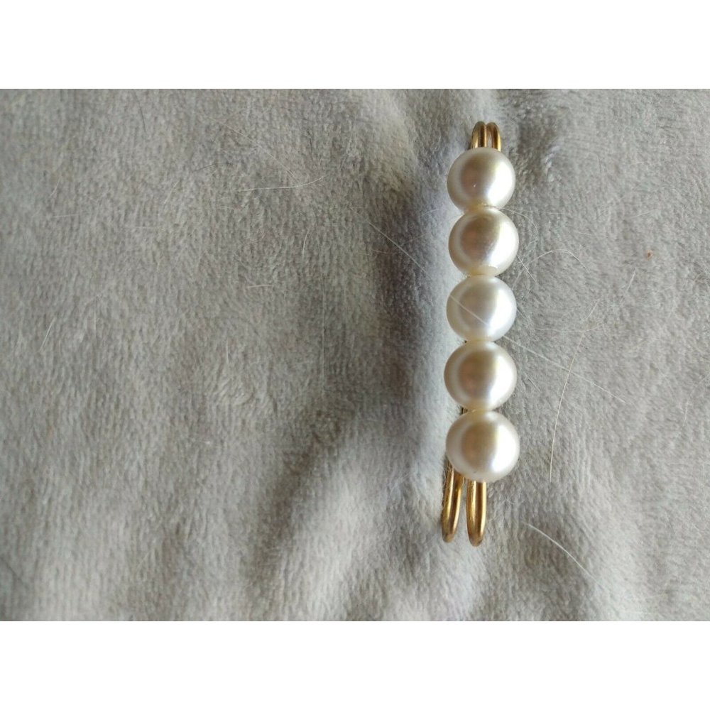 Vintage Gold Tone faux Pearl Shortener Necklace Enhancer